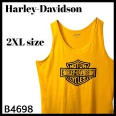 古着 ハーレーダビッドソン ビッグロゴ タンクトップ イエロー 黄色 XXL