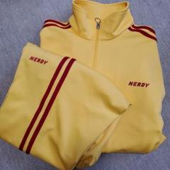【NERDY】ジャージ上下セット イエロー ×レッド ストライプ