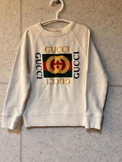 GUCCI グッチ スウェット ロゴ トレーナーキッズ サイズ6 ホワイト GUCCI グッチ スウェット ロゴ トレーナーキッズ サイズ6