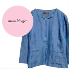 【ミミアントロジャー】mimi&roger♡ノーカラージャケット【38】ブルー系
