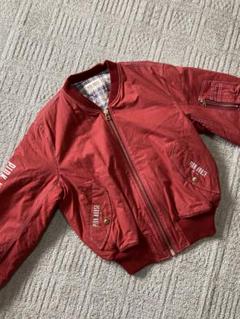 ピンクハウス　ゼッケン　MA-1 ブルゾン　フード付　クマ　ベージュ　ジャンパー セール】 ハイランドダンス刺繍入りゼッケンブルゾン （ブルゾン