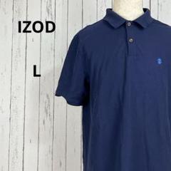 IZOD☆半袖　ポロシャツ　ロゴ刺繍　ハーフボタン　トップス　L　メンズ　夏
