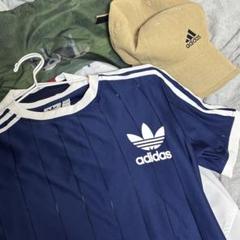 ワッフル生地⭐️アディダス リンガーTシャツ ピンクブラウン 24
