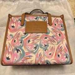 【美品】ETRO　エトロ　トートバッグ　ハンドル付き　チェック柄　オレンジ ETRO - 【美品】ETRO エトロ トートバッグ ハンドル付き