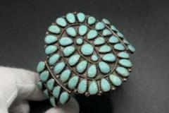 美品　ナバホ　ジェラルド ミッチェル　クラスター　ターコイズ　バングル