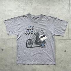 90s 00s スヌーピー　Tシャツ　グレー　L ハーレー　バイク　ジョークール