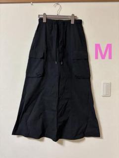 美品　GU カーゴマキシスカート ロングスカート 黒 M