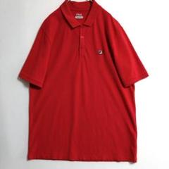 800 FILA 半袖ポロシャツ XLサイズ 国内古着 レッド 赤
