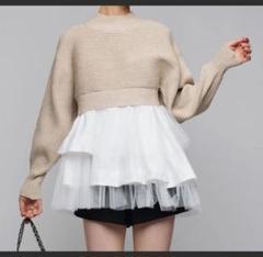Narcissus ノースリーブ ボリュームのあるチュールトップ