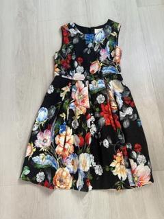 美品　グレースクラス　フラワーカシュクールワンピース 花柄　36茶　秋色　ロング trim_ofgrc_item809f7838553411e