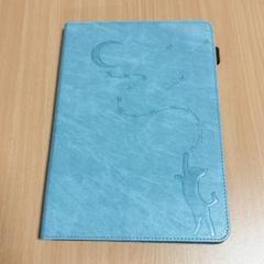 ipad pro 10.5 ケース ブルー系 猫柄