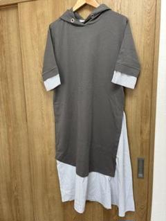 新品☆praia プライア　レイヤード風パーカーワンピのサムネイル