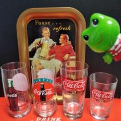 コカコーラオリジナル・アンティークデザイントレー４枚セット　　1980年代もの コカコーラオリジナル・アンティークデザイントレー4枚セット