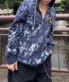 EVISU ネイビー カモフラージュパーカーのサムネイル