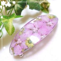 春のお花 ドライフラワーのレジンバレッタ 桜