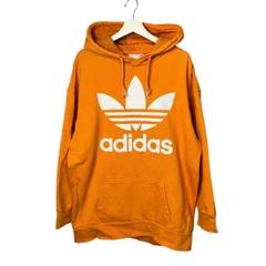 adidas アディダス パーカー フーディ トレフォイルロゴ オレンジ