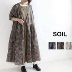 新品タグ付 SOIL ソイル コットン シルク フラワー ワイド ワンピース 新品タグ付 SOIL ソイル コットン シルク フラワー ワイド
