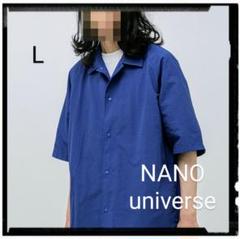 NANO universe【美品】レギュラーカラーシャツ ネイビー L