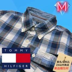 TOMMY HILFIGER ボタンダウン タータンチェック薄手シャツ