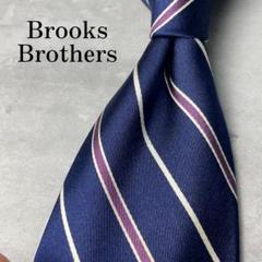 【美品】Brooks Brothers ネクタイ ストライプ柄 赤 白 米国製 米国製 Brooks Brothers ストライプ レップタイ ネクタイ 紺 紫