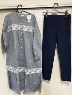 【早い者勝ち】KID BLUE 刺繍入りロングシャツとレギンスセット