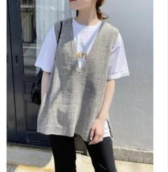 【美品】SpickandSpan ツイードベスト スピックアンドスパン ジレ リネンブレンドツイードベスト（ベスト）｜Spick and Span