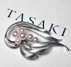 高級✨タサキ あこや真珠 ブローチ パール10粒 シルバー ロゴ刻印 冠婚葬祭 115689-ta-1.jpg