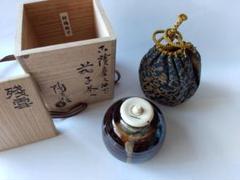 陶若窯 能勢進 古薩摩 文琳写 茄子茶入 残雪 仕覆 紹鴎緞子 茶入 共箱 美品 m86179320482_1.jpg?1724414785
