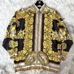 ベルサーチ　柄シャツ　レシート、袋付き ヴェルサーチ V2 by versace バロック柄シャツ シルク - メルカリ
