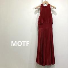 MOTF プリーツ ハイネックドレス ノースリーブ ワンピース パーティードレス