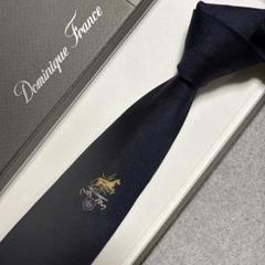 ドミニクフランス ネクタイ 赤 ウサギ柄 スリークラウン王冠 美品 ドミニクフランス ネクタイ 紺 牛 動物柄 スリークラウン