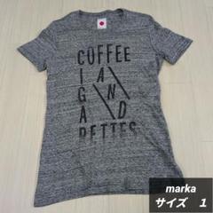 marka マーカ グレー Tシャツ 霜降りグレー　プリントTシャツ
