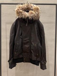 00s tornado mart leather fur jacket レザー