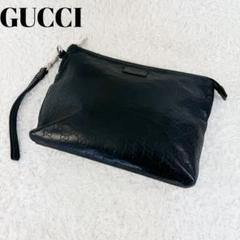 グッチ クラッチバッグ グッチシマ レザー 黒　GG 473881