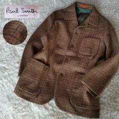 【Paul Smith】英国 千鳥柄 総柄 裏地 玉虫色 テーラードジャケット Paul Smith】英国 千鳥柄 総柄 裏地 玉虫色 テーラード
