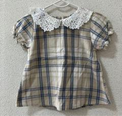 チェック柄 半袖ブラウス 100cm