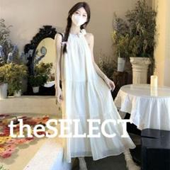 韓国 服 レディース ワンピース 白 ノースリーブ 白 ロングワンピース シアー