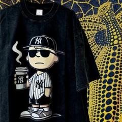 Yankees ウォッシュ加工 半袖 Tシャツ 夏 スヌーピー XL 2XL