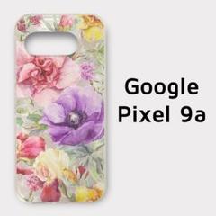 Google Pixel9a クリア 花柄 カラフル カバー ②