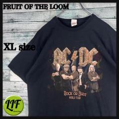 ACDC 両面プリント ロックバンド バンドTシャツ ブラック XL 5378
