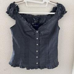 BRANDY MELVILLE ネイビー・ドット 半袖シャツ BRANDY MELVILLE ネイビードットノースリーブシャツ - メルカリ