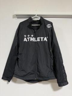 ATHLETA ナイロンジャケット ATHLETA ナイロンジャケット ビッグプリント ブラック サッカー