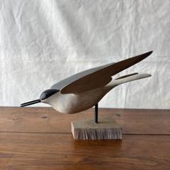 アメリカ 鳥の置物 木彫り 彫刻 ハンドメイド 鳥