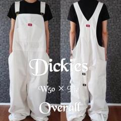 Dickies オーバーオール/サロペット/白/古着/実寸W50L32のサムネイル