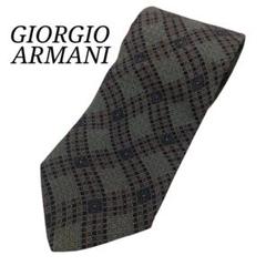 【美品】Giorgio Armani アルマーニ　幾何学模様 シルクネクタイ
