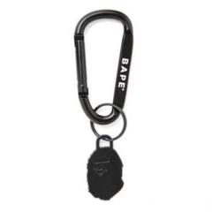 レザー ブラック APEHEAD キーホルダー BAPE☆新品・未使用 ☆新品☆ BAPE head キーホルダー a bathing ape エイプ ベイプ