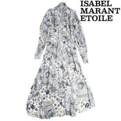 極美品 イザベルマランエトワール ロングワンピース 花柄 Aライン マキシ 36 イザベルマランエトワール ロングワンピース 花柄 コットン