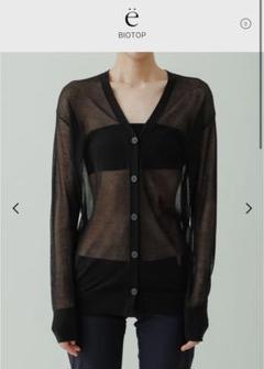 yo biotop シースルーカーディガン BIOTOP(ビオトープ) / 【yo BIOTOP】Sheer rib V cardigan