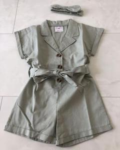 キッズ 110cm ❤ 女の子 オールインワン カーキ 新品 子供服