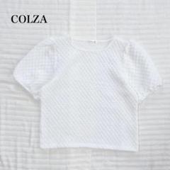 コルザ 半袖ブラウス ぽこぽこトップス カジュアル 無地 シンプル 洗える 上品